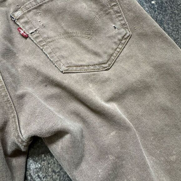 Levi’s Men’s Thrashed Jeans Brown/Gold Color Size 30x28.5 Grunge Style Ripped - Picture 10 of 16